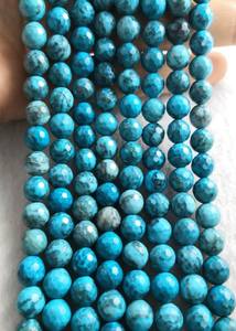 ลูกปัดอะพาไทต์สีน้ำเงินทรงกลมเหลี่ยมเพชรพลอย หินธรรมชาติ สำหรับทำเครื่องประดับ DIY - Product Image 6