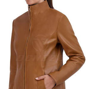 Chaqueta de Cuero para Mujer, Estilo Urbano, Transpirable, Precio Razonable, Venta Caliente, Chaqueta de Cuero para Mujer de Color Sólido, Hecha a Medida - Product Image 3