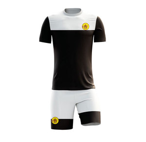 Uniformes de Fútbol Personalizados de Verano, Conjunto Completo, Diseño Negro, Transferencia Térmica, Secado Rápido, 100% Poliéster, Ropa Deportiva Unisex para Equipos y Clubes - Product Image 4