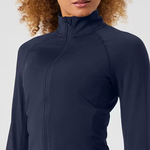 Women Nylon Seamless Sports Jacket High Elastic Zip up Jacket <b>Long</b> <b>Sleeve</b> Tight-fitting Running Fitness Coat Gym Jacket - Product Image 6