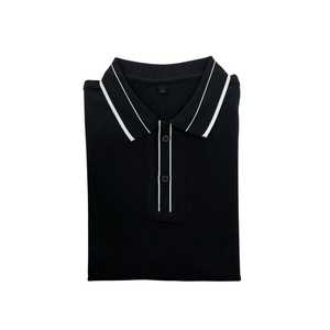 เสื้อเชิ้ตผู้ชายทรงเข้ารูป ระบายอากาศได้ดี คุณภาพสูง ผ้าถักทนทาน 100% คอตตอน ป้องกันรอยยับ พิมพ์ลายลำลอง แขนสั้น สีดำ - Product Image 3