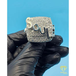 Anillo de Plata de Ley 925 con Moissanita y Diamantes, Tono Plateado, Joyería de Alta Gama para Compradores Mayoristas - Product Image 5