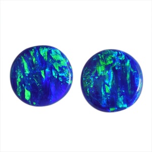 2026 New Arrival Indian Top Natural <b>Opal</b> Round Cabochon Blue Green Flashy Fire Color Play For <b>Earring</b> Making Loose Gemstone Pair - Product Image 1