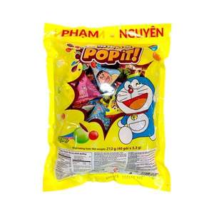 Venta al por mayor OEM ODM Bolsa de 212g de bolas duras multicolor, el dulce favorito de los niños, Popit Doraemon con relleno de chocolate con leche. - Product Image 3