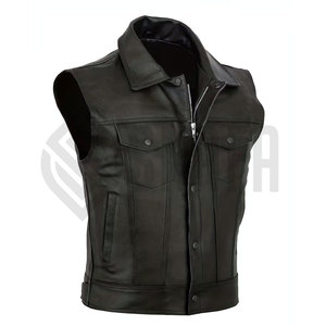 Men Genuine <b>Leather</b> Vest <b>Winter</b> Use Fashion <b>Leather</b> Vest for Sale New Arrival <b>Leather</b> Vest Slim Fit Made in Pakistan - Product Image 2