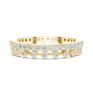 Anillo de Eternidad con Corona de Oro Amarillo para Mujer, Anillo de Boda de Cristal de Lujo, Regalo de Joyería de Moda para Aniversario - Product Image 5