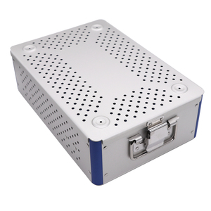 Aluminum Sterilization <b>Box</b> with Silicone Mat & <b>Locking</b> Lid for Surgical Instruments 300mm*200mm*90mm Double Layer - Product Image 3