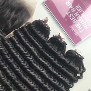 Extensions de cheveux humains bruts vietnamiens faisceaux de vague profonde pour perruque génie trame douce HD dentelle sensation de main douce - Product Image 4