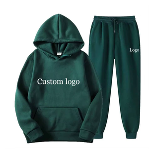 Precio al por mayor: Conjunto de chándal de invierno estilo urbano con chaqueta con capucha y cordón, y pantalón jogger, ropa deportiva atlética para entrenamiento, running y gimnasio, color liso. - Product Image 4