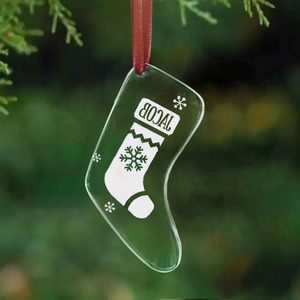 Adorno <span class=keywords><strong>de</strong></span> Navidad <span class=keywords><strong>en</strong></span> <span class=keywords><strong>Forma</strong></span> <span class=keywords><strong>de</strong></span> Calcetín <span class=keywords><strong>de</strong></span> Cristal Transparente - Decoración Colgante para Árbol <span class=keywords><strong>de</strong></span> Navidad <span class=keywords><strong>de</strong></span> Cristal K9 Transparente para Grabado DIY, Recuerdo para Fiestas <span class=keywords><strong>de</strong></span> Boda - Product Image 4