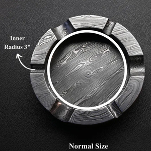 Cendrier en acier Damas de haute qualité, fait main, design unique, résistant à la chaleur, accessoire pour fumeurs, décoration de table - Product Image 6