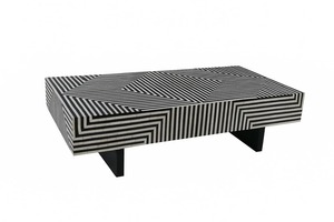 Mesa de Centro Ecológica, Duradera, Multifuncional, Moderna, de Lujo, Estilo Nórdico Minimalista, Hecha a Mano con Incrustaciones de Hueso, para Sala de Estar y Hogar - Product Image 2
