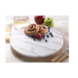 Soporte Giratorio de Mármol de Diseño de Lujo, Plato Giratorio Redondo de Mármol Blanco para Aperitivos - Product Image 2