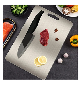Tabla de cortar personalizada de acero inoxidable para preparar alimentos, cortar verduras, frutas, etc. - Product Image 2