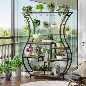 Jardinières géantes en métal, support de pot de fleurs en acier au carbone, motif vertical pour hôtels, emballage en carton - Product Image 4