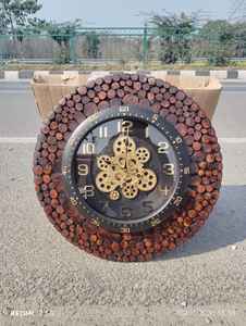 Antique wooden wall <b>clock</b> for home decor - Product Image 2