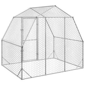 Grand enclos à poules durable en acier galvanisé, cage pour animaux, produit pour enclos à poules - Product Image 5