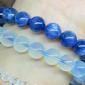 Natural Blue Kyanite Bracelet With Aquamarine Beads Healing Crystal Jewelry Minimalist Boho Gift For Women - Product Image 2