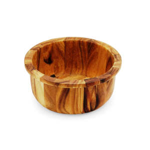 Juego de servir de madera NATURAL de diseño moderno, ensaladera y cuchara de madera de acacia para cocina y fiesta, producto de gran venta - Product Image 3