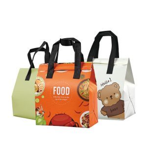 Promotional Custom Logo Self Adhesive Non Woven Delivery Plastic Take Away Lunch Thermal <b>Bag</b> with Aluminum Foil OEM in Vietnam - Product Image 3