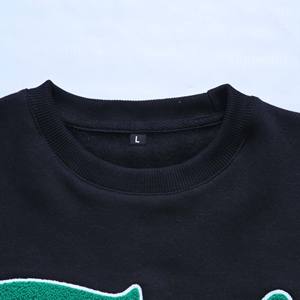 Custom printed graphic <b>black</b> sweatshirt oversized streetwear crewneck pullover high quality cotton <b>fleece</b> apparel wholesale - Product Image 3
