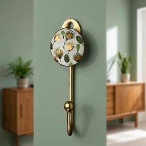 Beads Art Ceramic + Metal Wall Hook <b>Coat</b> <b>Hanger</b> Handmade Luxury Multifunction Eco-Friendly Adjustable Waterproof Vintage Home - Product Image 1