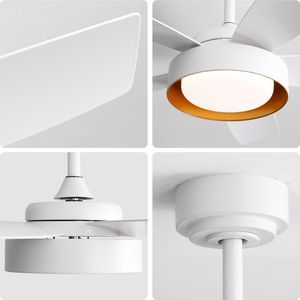 Ventilatore da Soffitto Bianco da 42 Pollici con Luce LED 22W e Telecomando, 6 Velocità del Vento, Motore DC Reversibile per Camera da Letto - Product Image 3