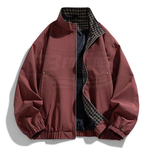 <b>Men's</b> Slim Plaid <b>Jacket</b> Winter Stand Collar Zipper Button Front Windproof Polyester Fiber Casual Fashion Outerwear - Product Image 5