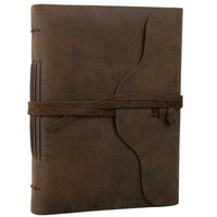 Carnet en cuir écologique fait main – Journal de voyage vintage A5, carnet de yoga, reliure filée, couverture rigide, papier sans bois (100 cadeaux)