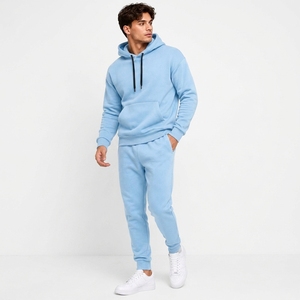 Light Blue Hoodie Jogger Tracksuit <b>Pullover</b> Sweatshirt Jogger Pants Casual Sportswear - Product Image 5