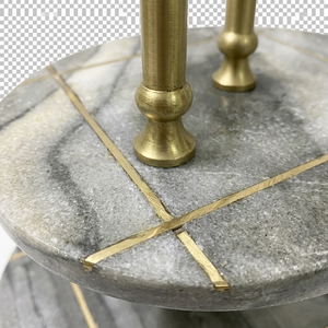 New Arrival Marble Round Modern <b>Cake</b> Stand with Brass Inlay <b>Cake</b> <b>Decorating</b> <b>Supplies</b> & Tools for Wedding Events Parties - Product Image 2