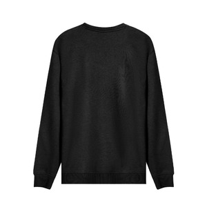 เสื้อสเวตเชิ้ตคอกลมสีดำสำหรับผู้ชาย ผ้าฝ้าย 100% แขนยาว สวมใส่สบาย ผ้าถักเนื้อนุ่มแบบเฟรนช์เทอร์รี่ - Product Image 2