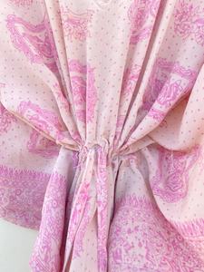 Kaftan de seda reciclada, Kaftan de seda Vintage para mujer, Kaftan de seda hermoso y ligero - Product Image 4