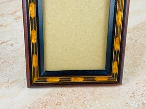 Rectangular Wooden <b>Photo</b> <b>Frame</b> <b>Black</b> Powder Coated Finish Inlaid Border Desktop Display for Party Decor - Product Image 2