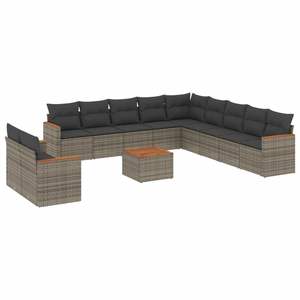 Conjunto de Sofás de Jardín de Ratán Moderno, Muebles de Exterior para 10 Personas, Color Gris Oscuro, Diseño Contemporáneo - Product Image 4