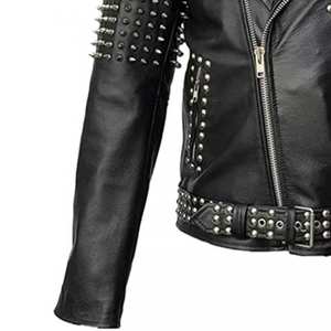 Nouvelle arrivée, vestes en cuir pour femmes de haute qualité, design personnalisé, à la mode, en vente à prix réduit, veste en cuir cloutée pour femmes - Product Image 6