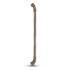 Poignée de porte en laiton massif de luxe Majestic Helix |   Poignée de porte d'entrée principale d'hôtel moderne en or antique pour portes en bois | - Product Image 1