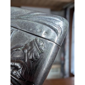 Assured Quality Vintage Aluminum Match Case With Embossed Woman Design Durable Household Use - Product Image 2