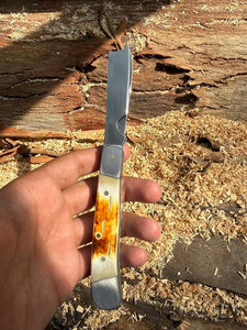 Couteau pliant artisanal en acier au carbone pour l'aventure en plein air et le camping, lame en carbone forgée à la main de qualité supérieure, couteau de poche durable, bois, DIY, OEM - Product Image 3