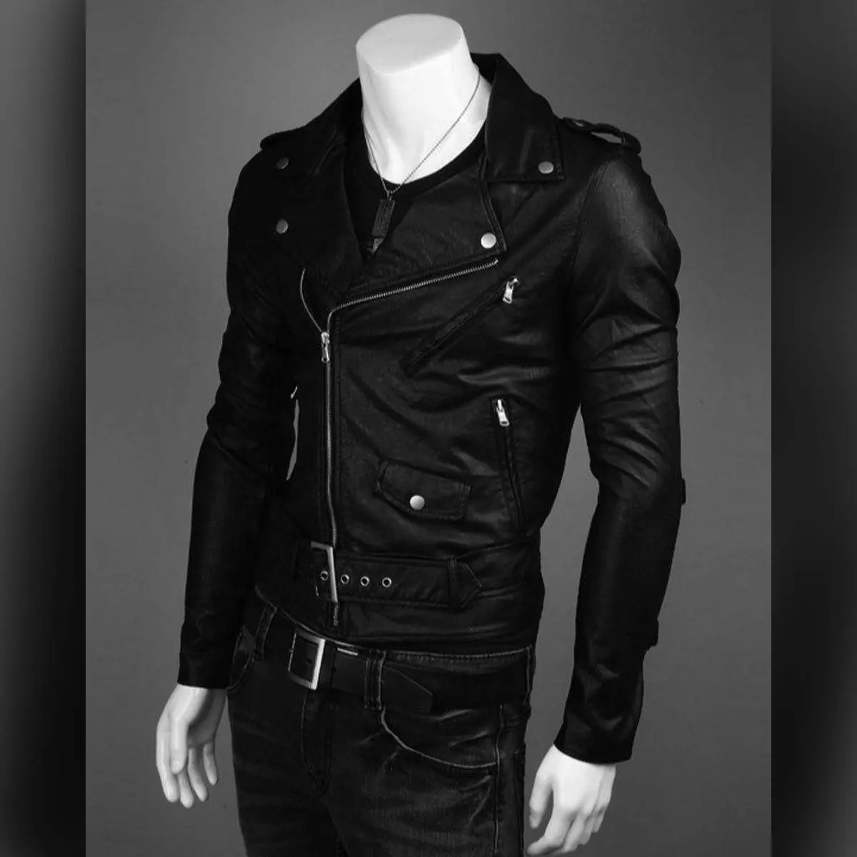 Nuevo hombre de chaqueta de cuero de los hombres, alta calidad, negro, chaqueta de cuero de diseñador de chaquetas de cuero de la piel de los hombres