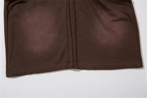Men's <b>Brown</b> Cargo Sweatpants Elastic Waist Drawstring Wide Leg Casual Knitted Pants Multiple Pockets Midweight Style - Product Image 5