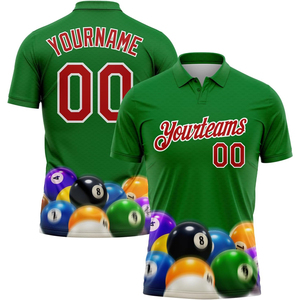 Polo personnalisé Flame 8-Ball pour homme, manches courtes, respirant, vêtements de sport pour les équipes de billard, design imprimé numérique - Product Image 5
