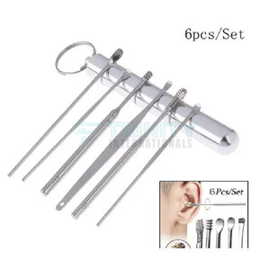 Ear Wax <b>Removal</b> 6-in-1 Tools Reusable High Quality Stainless Steel Ear Cleaning Kit with Key Chain <b>Box</b> Custom Colors - Product Image 5