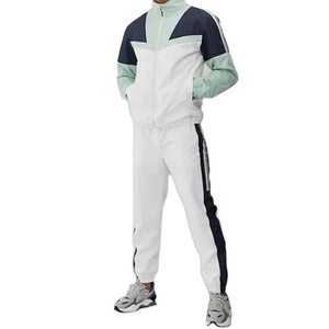 OEM <b>Workout</b> Custom Color Block Solid Blank Zipper Windbreaker Running <b>Jacket</b> and Pants Set Nylon <b>Jackets</b> for Mens - Product Image 1