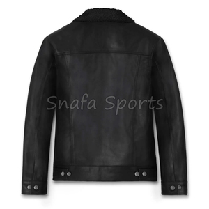 Chaqueta de cuero negra para hombre de alta calidad, chaquetas de cuero premium de alta calidad para hombre a bajo precio. - Product Image 2