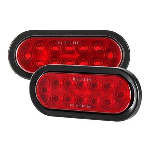 ไฟท้าย LED กันน้ำ 12V รูปวงรี 4 ชิ้น ชุดไฟเบรก ไฟเลี้ยว สำหรับเรือและรถลากจูง - Product Image 1