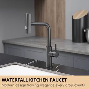 Rubinetto da Cucina Monocomando con Doccetta Estraibile Nero per Lavello - Product Image 2