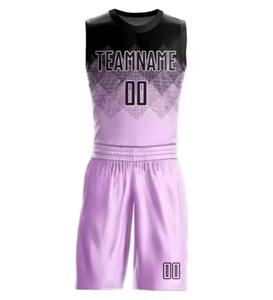 Conjunto de Camiseta y Pantalones Cortos de Baloncesto Personalizados al por Mayor, Impresión por Sublimación Colorida, Secado Rápido, Transpirable, Uniforme de Equipo, Kit Deportivo - Product Image 3