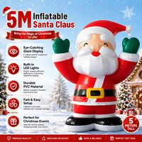 Père Noël gonflable géant, décoration de Noël, PVC imperméable, pompe à air électrique, durable, affichage extérieur pour les fêtes