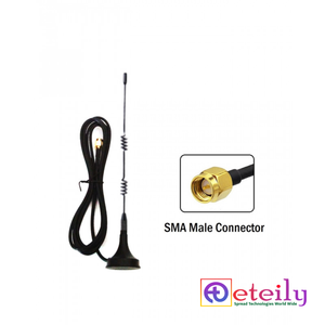 สายอากาศแม่เหล็กแบบสปริงโพลาไรซ์แนวตั้ง8dBi RG174 (L-3Mtr) สายอากาศ + สำหรับขั้วต่อตัวผู้140มม. ผลิตในประเทศอินเดีย433MHz - Product Image 1
